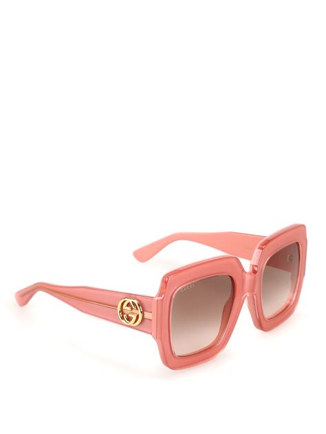 gucci pink oversized studded glasses